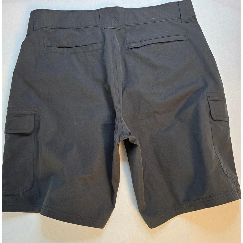 Orvis Mens Black Performance Cargo Shorts Size 34 Quick Dry Stretch Outdoor
